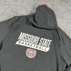 Missouri State Bears Basketball Shirt Mens Large Black Long Sleeve Hooded Adidas
